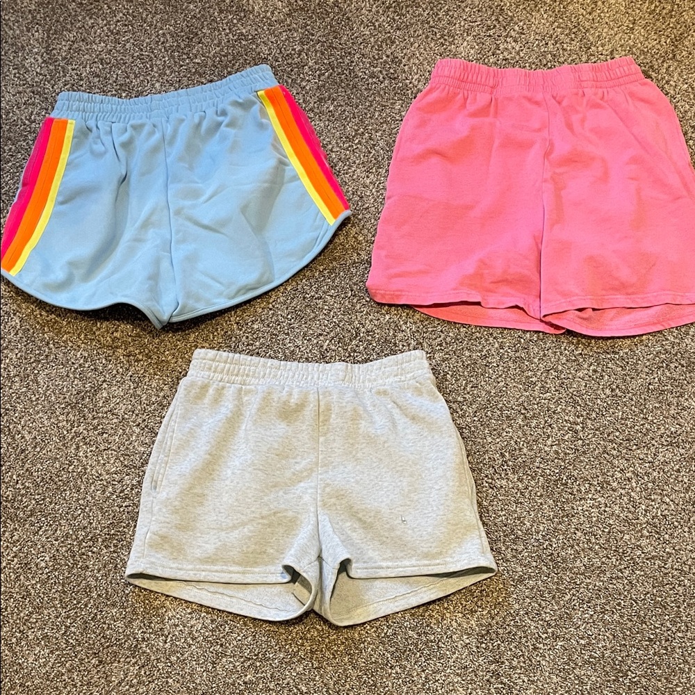 (Bundle of 3) Women’s Cozy Athletic Sweat Shorts - Blue, Pink, Gray